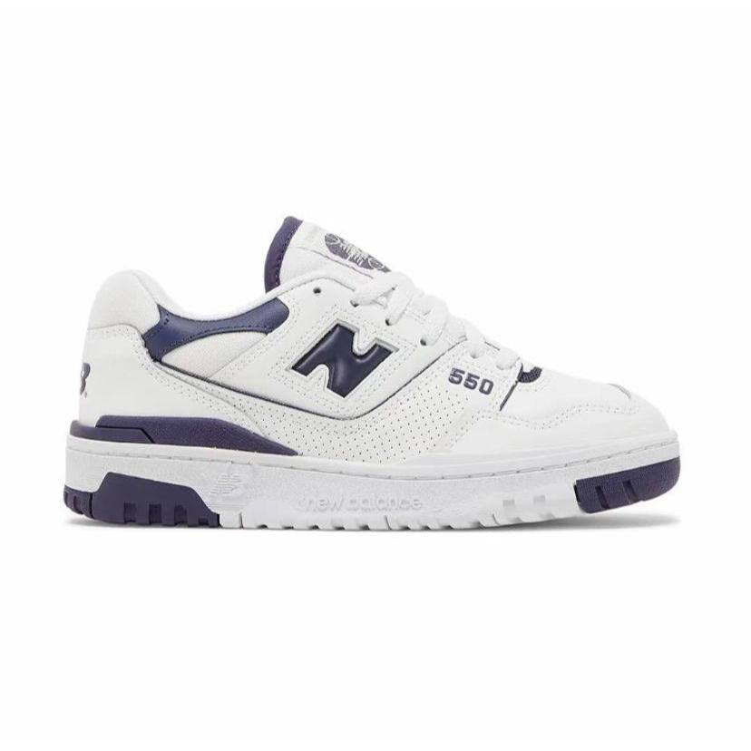 New balance 550 white dark purple