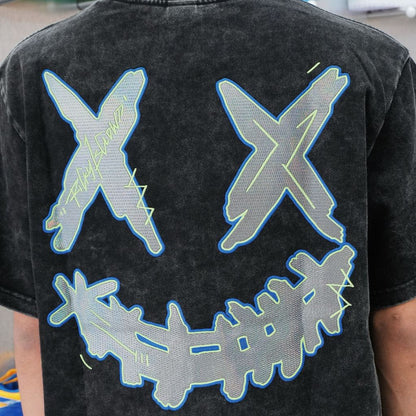 RIC DARK GREEN LIGHT WASHED BLACK TEE