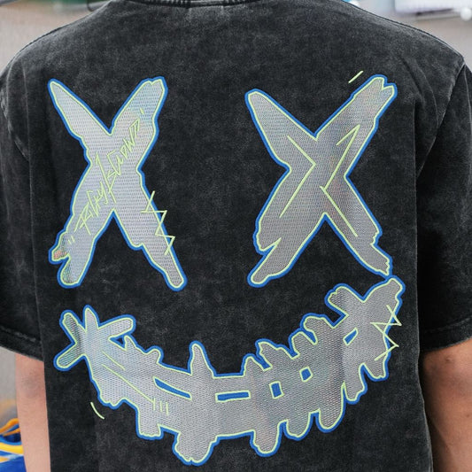 RIC DARK GREEN LIGHT WASHED BLACK TEE