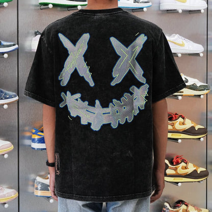 RIC DARK GREEN LIGHT WASHED BLACK TEE