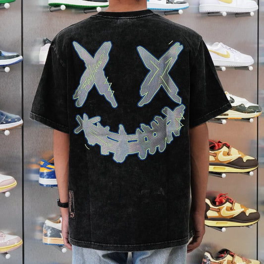 RIC DARK GREEN LIGHT WASHED BLACK TEE