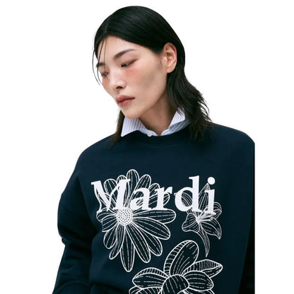MARDI SWEATSHIRT TRIPLE FLOWER NAVY WHIT