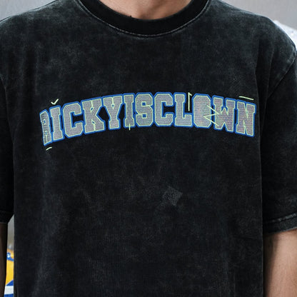 RIC DARK GREEN LIGHT WASHED BLACK TEE
