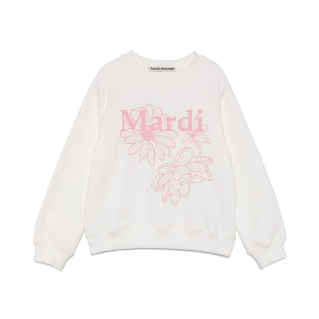 MARDI SWEATSHIRT TRIPLE FLOWER WHITE PIN