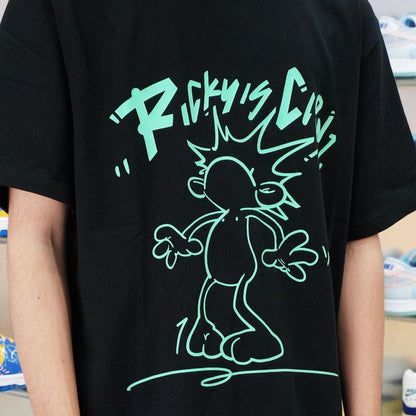 RIC DISCOVERED PINEAPPLE HEAD BLACK TEE
