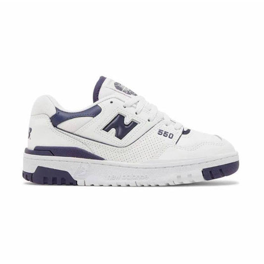 New balance 550 white dark purple