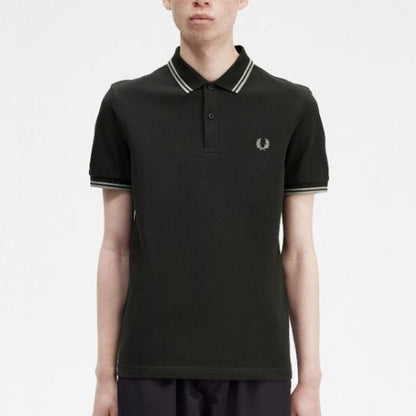 TWIN TIPPED FRED PERRY SHIRT NIGHT GREEN