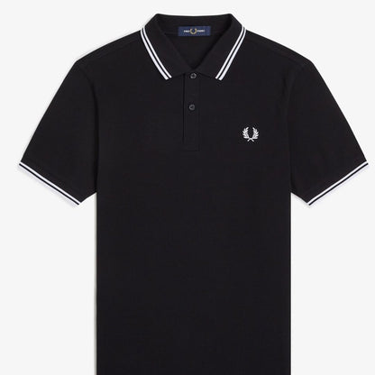 TWIN TIPPED FRED PERRY SHIRT BLACK