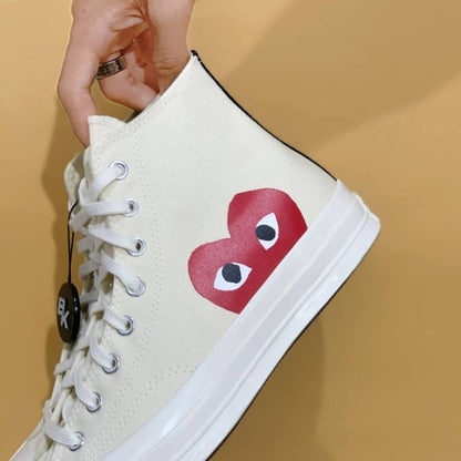CDG CONVERSE HIGH WHITE