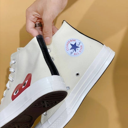 CDG CONVERSE HIGH WHITE