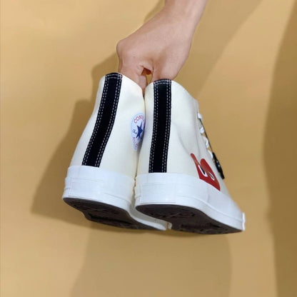 CDG CONVERSE HIGH WHITE
