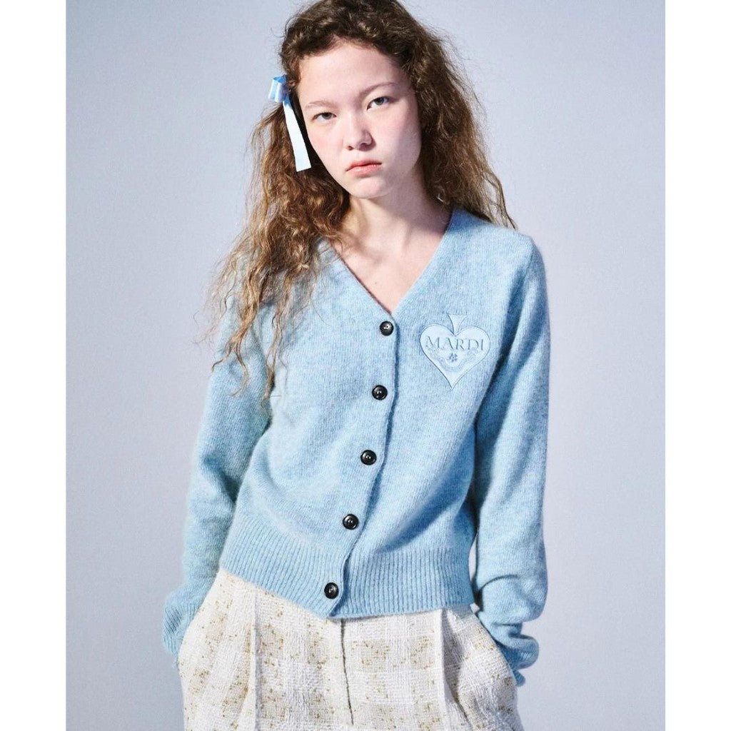 MARDI CARDIGAN ROUND NECK SPADE BABY BLU