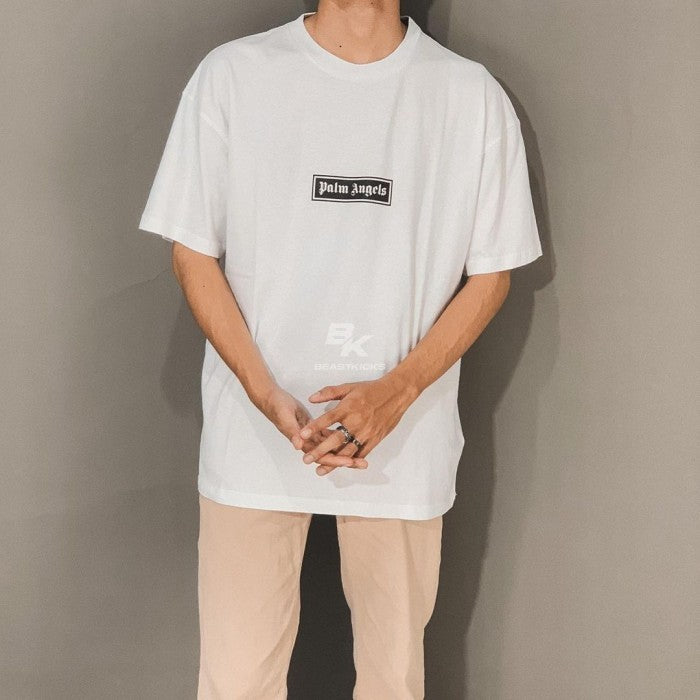 PALM ANGELS LOGO BAND PRINT TSHIRT WHITE