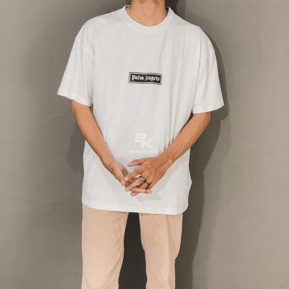 PALM ANGELS LOGO BAND PRINT TSHIRT WHITE