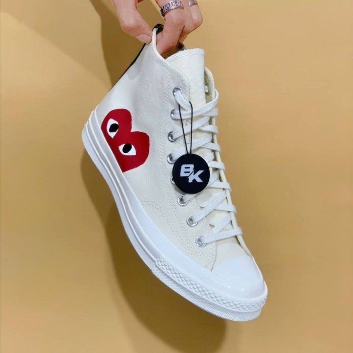 CDG CONVERSE HIGH WHITE