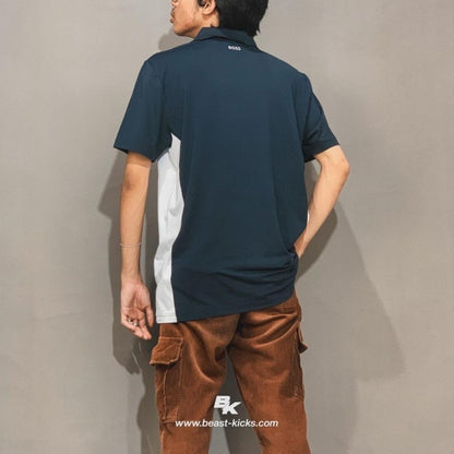 HB pauletech Black mesh white polo