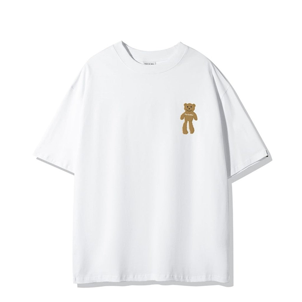 Fier de moi small leg bear white tee