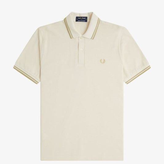 Twin tipped fred perry shirt lightecru